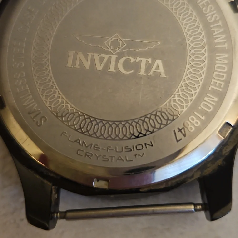 Vintage INVICTA Pink Dial Flame Fusion Crystal 100 M Water Resistant Watch